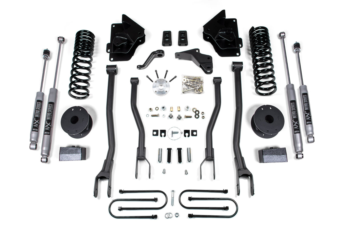 2013-2018 Dodge Ram 3500 w/ Rear Air Ride 4WD Diesel 4-Inch Lift Kit w/ 4-Link