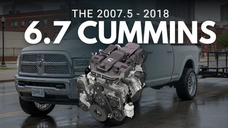 6.7 Cummins diesel engine overlayed on a Ram truck, 2007.5-2018 model years