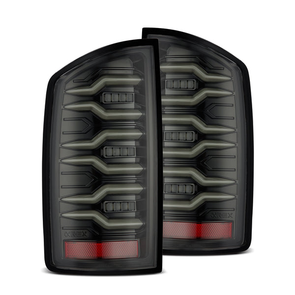 AlphaRex 02-06 Dodge Ram1500/03-06 Dodge Ram 2500/3500 Truck LUXX-Series LED Tail Lights Alpha-Black