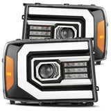 AlphaRex 07-13 GMC Sierra 1500 LUXX-Series LED Projector Headlights (Plank Style)