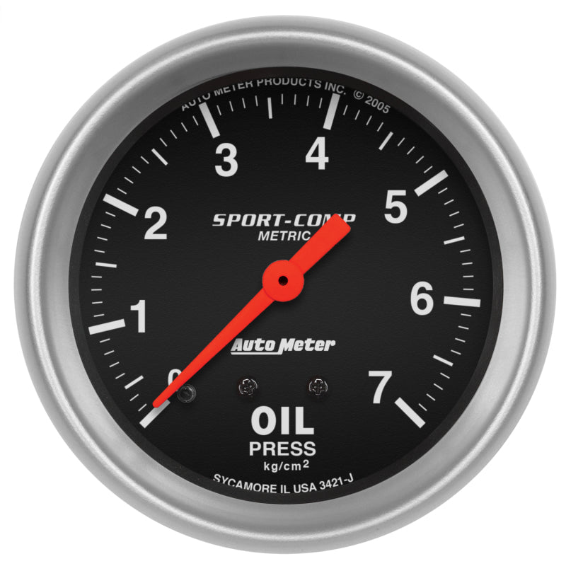 Autometer Sport-Comp 2 5/8in 7.0kg/cm2 Mechanical Oil Pressure Gauge