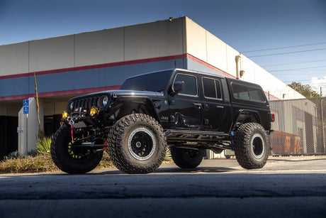EVO MFG 2020-2024 Jeep Gladiator JT 14" Inch Travel EVO SPEC KING REAR FABRICATION Shock Tower 2.5" or 3.0" COILOVER BLACK