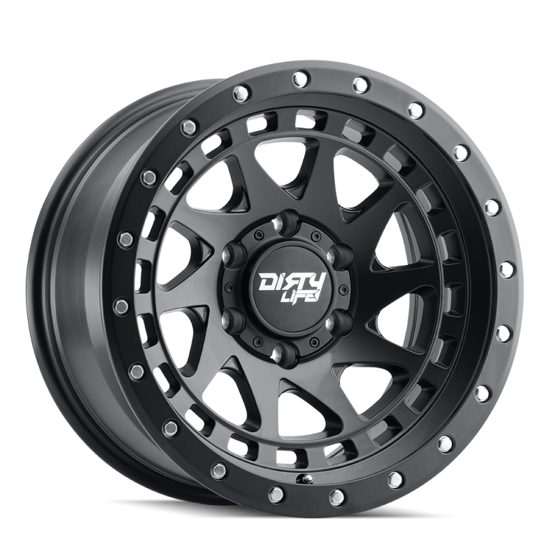 Dirty Life 9311 Enigma Pro 17x9/8x165.1 BP/-12mm Offset/130.8mm Hub Matte Blk Wheel - Beadlock