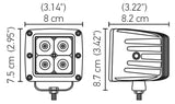 Hella HVF Cube 4 LED Off Road Kit - 3.1in 12W Flood Beam