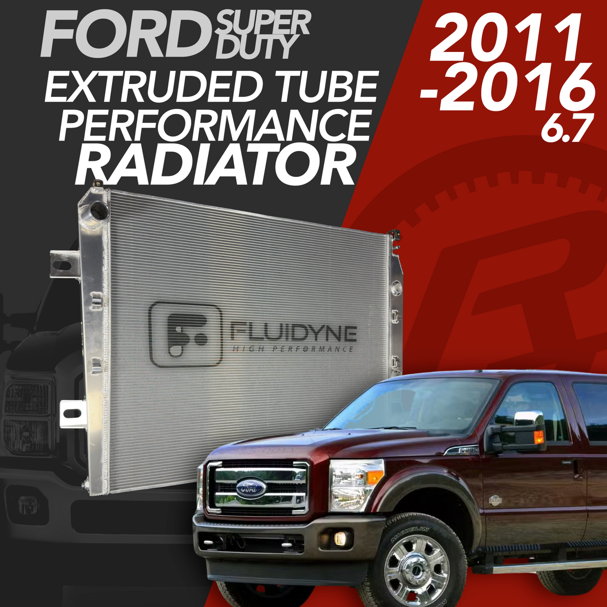 2011-2016 Ford 6.7L F250 F350, F450 Powerstroke Diesel 4 Row Extruded Tube Aluminum Radiator