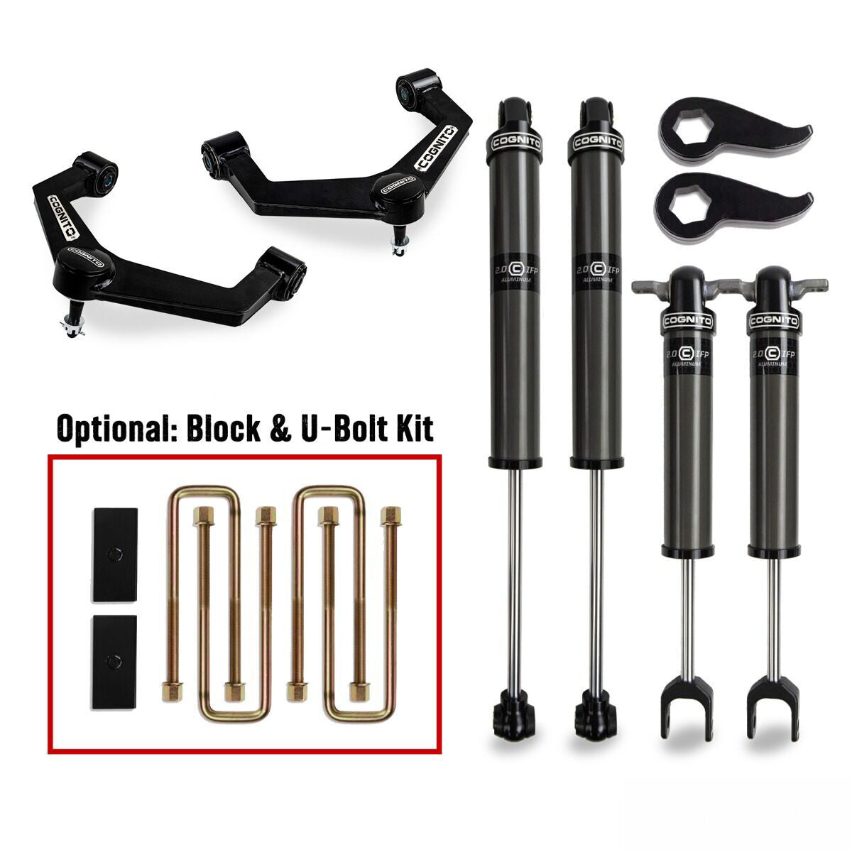 Cognito 3-Inch Performance Leveling Kit With 2.0 IFP Shocks For 11-19 Silverado/Sierra 2500HD/3500HD