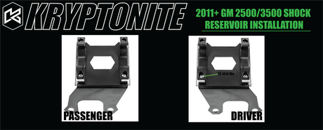 Kryptonite Death Grip Front Shock Reservoir Mount Kit for 2011+ Chevy/GMC 2500HD/3500