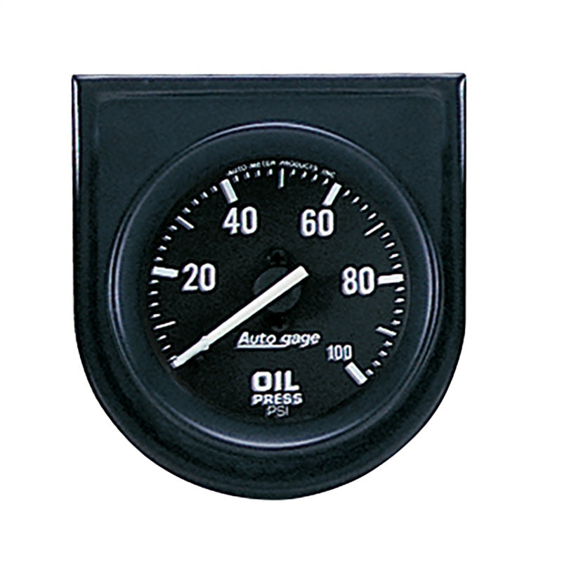 Autometer AutoGage Gauge Console 100psi Oil Pressure Gauge - Black Dial/Black Bezel