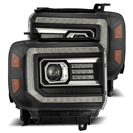 AlphaRex 14-18 GMC Sierra 1500/2500HD/3500HD LUXX-Series LED Projector Headlights (Plank Style)