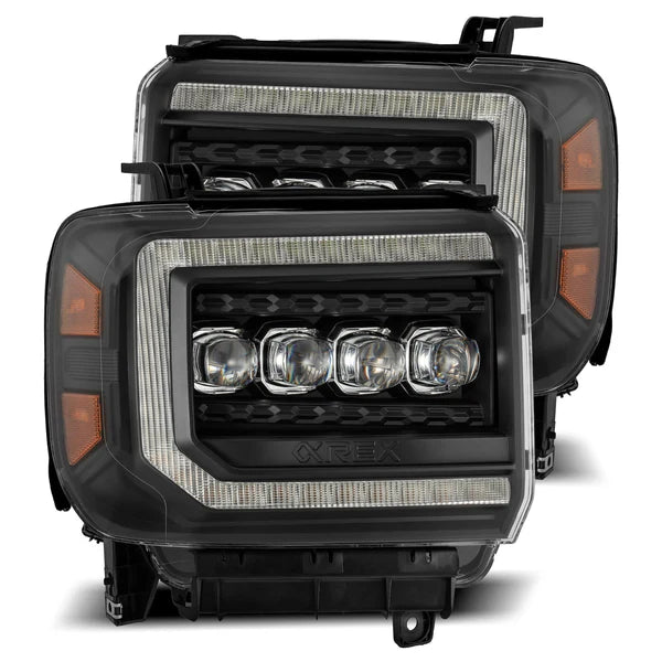 AlphaRex 14-18 GMC Sierra 1500/2500HD/3500HD NOVA-Series LED Projector Headlights (Plank Style)
