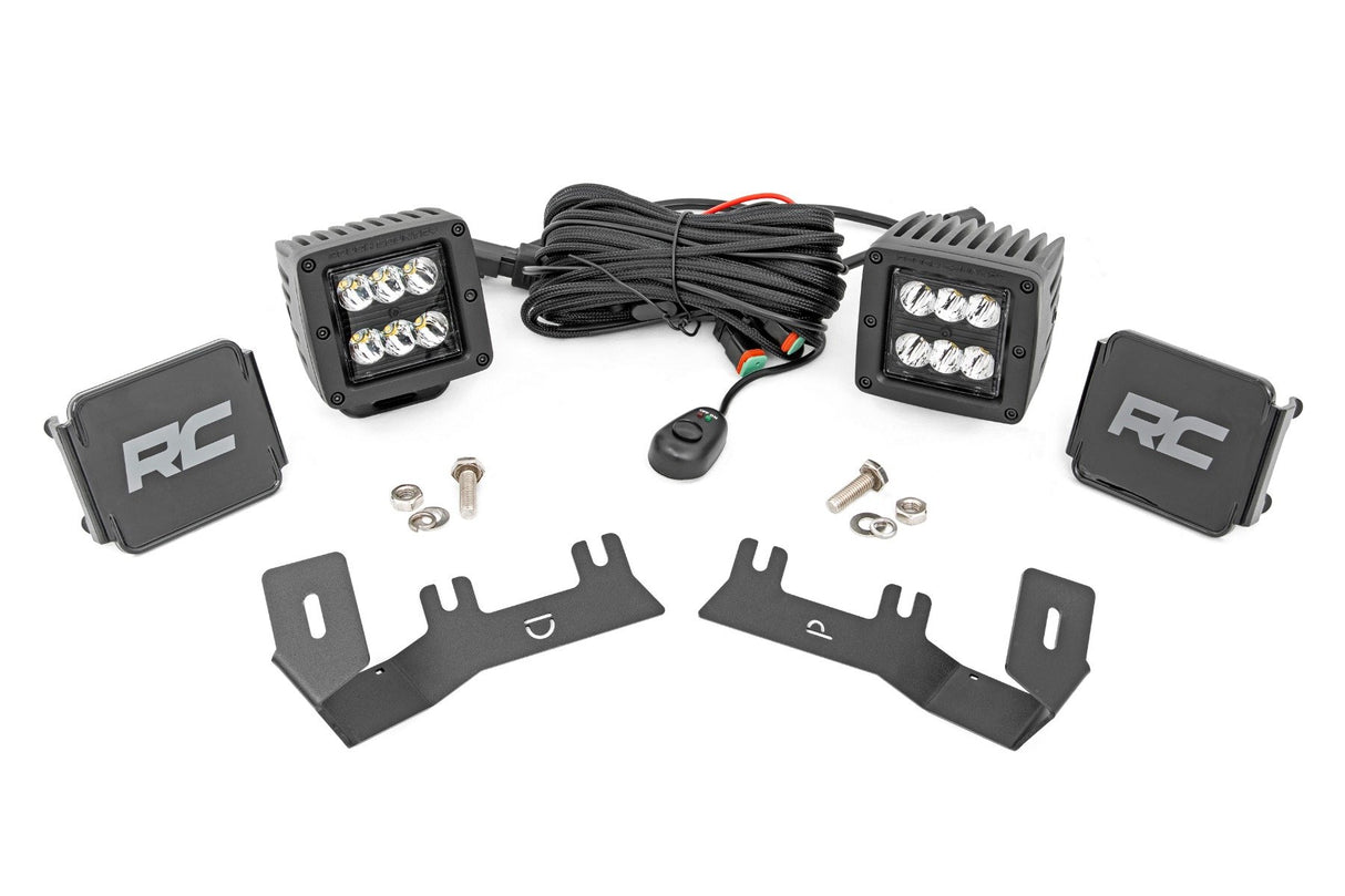 LED Ditch Light Kit | 2in Black Pair | Spot | Chevy/GMC 1500 (14-18 & Classic)