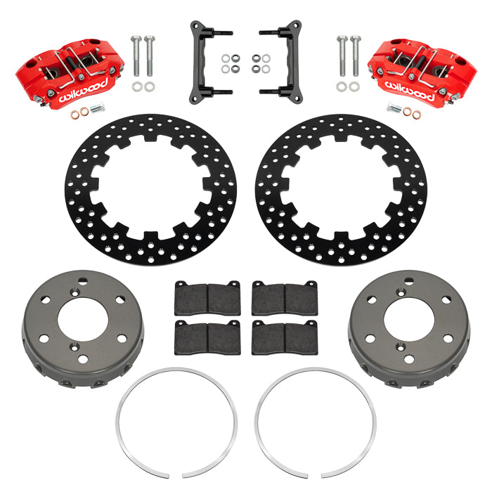 Wilwood 2024 Can Am Maverick Rear Brake Kit 11.60in Drilled - Red
