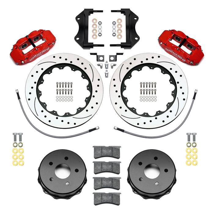 Wilwood 07-18 Jeep Wrangler Narrow Superlite 4R Rear Brake Kit SRP 13.50in Rotor w/Lines - Red