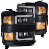 AlphaRex 15-18 Chevy Silverado 2500HD/3500HD NOVA-Series LED Projector Headlights (Plank Style)