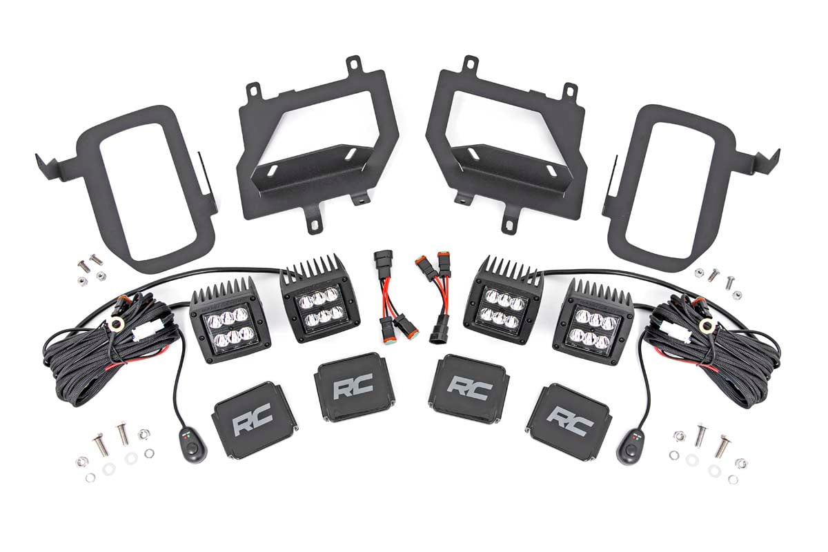 LED Light Kit | Fog Mount | Dual 2" Black Pairs | Spot | Ford F-150 (15-17)