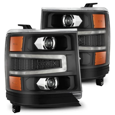 AlphaRex 16-18 Chevy Silverado 1500 LUXX-Series LED Projector Headlights