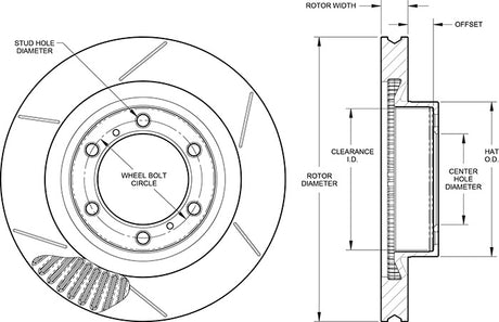 Wilwood Big Ford New Style Aero4 Rear EPB Kit - 14in Drilled Rotor - 2.50in Offset - Red