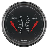 AutoMeter Gauge Dual Wtmp & Volt 3-3/8in. 250 Deg. F & 18V Elec Designer Black