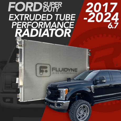 2017-2024 Ford 6.7L F250 F350, F450 Powerstroke Diesel 4 Row Extruded Tube Aluminum Radiator