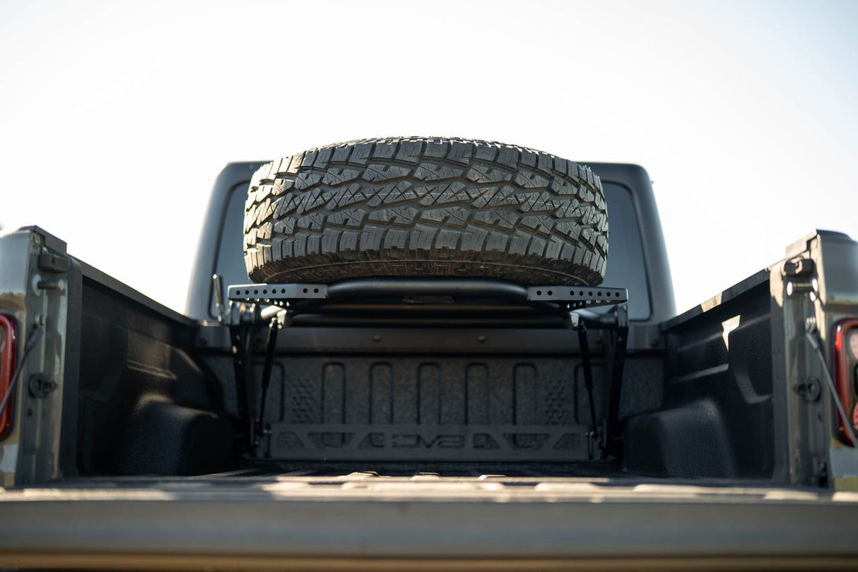DV8 Offroad 2020+ Jeep Gladiator JT Adjustable In-Bed Tire Carrier