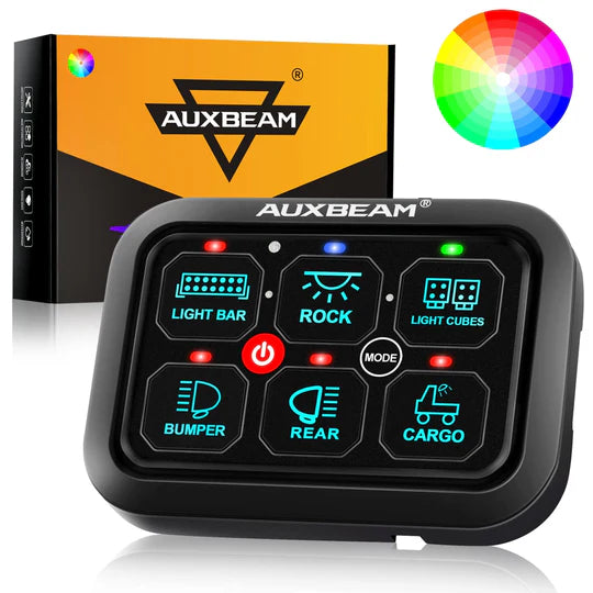 Auxbeam RGB Series 6/8/12 Gang LED Switch Panel,Off Road Light Controller