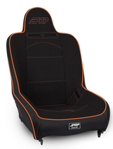 PRP Premier High Back Suspension Seat- Black/Orange Tweed