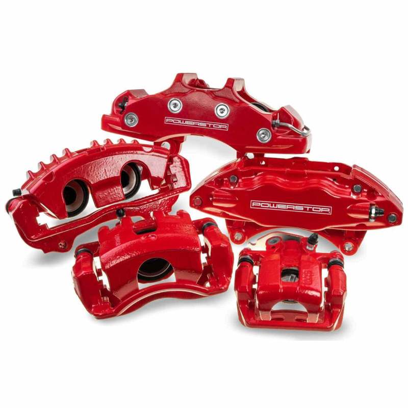 Power Stop 04-07 Toyota Highlander Rear Red Calipers w/Brackets - Pair