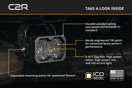 Diode Dynamics C2R White Flood Flush Mount LED Pod (Single)