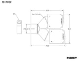 MBRP Universal Carbon Fiber Dual Tip 4in OD/2.5in Inlet
