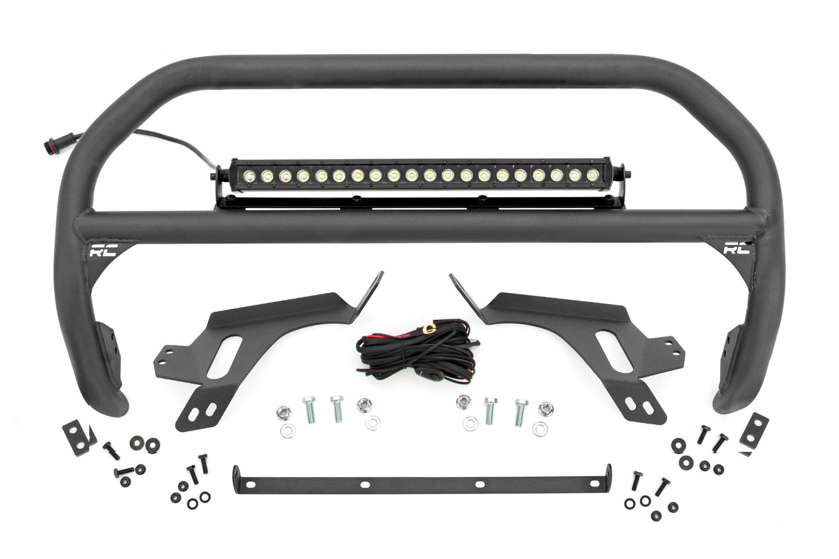 Nudge Bar | w/ Tow Hooks | 20 Inch Black Single Row LED | Ford Bronco Sport (21-24)