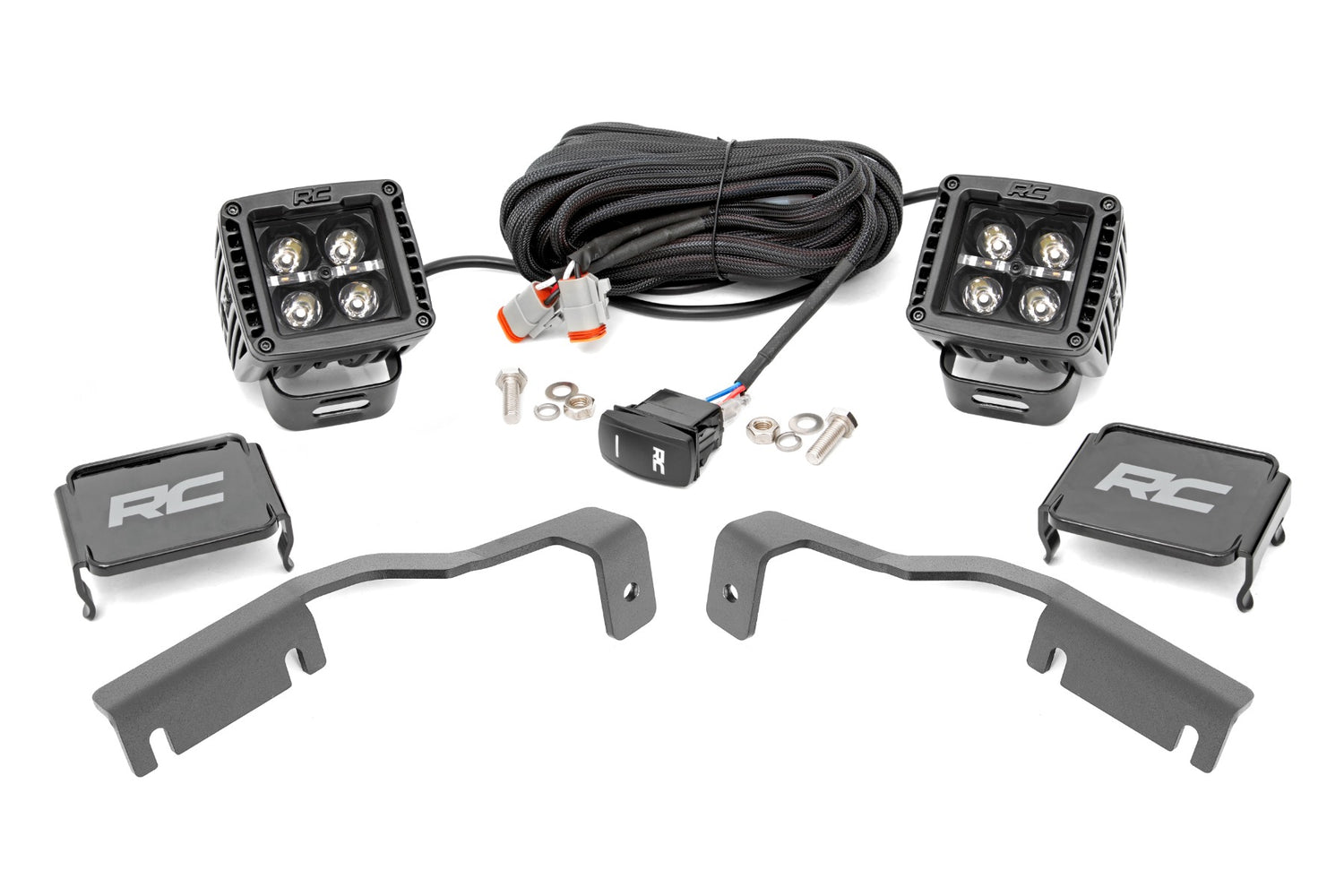 LED Light Kit | Ditch Mount | 2" Black Pair | White DRL | Nissan Frontier (22-25)