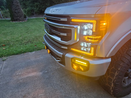 KD Fabworks 2020-2022 Ford Super Duty F-250/F-350 Dual Light Mount WITH OEM LED Foglights FOR DIODE DYNAMICS