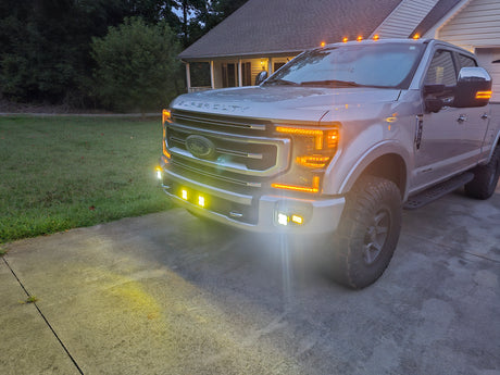 KD Fabworks 2020-2022 Ford Super Duty F-250/F-350 Dual Light Mount WITH OEM LED Foglights FOR DIODE DYNAMICS