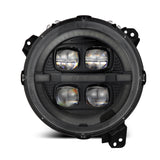 AlphaRex 18-23 Jeep Wrangler JL/Gladiator JT LED Proj Headlights Alpha-Blk w/ Activ Light/Seq Signal