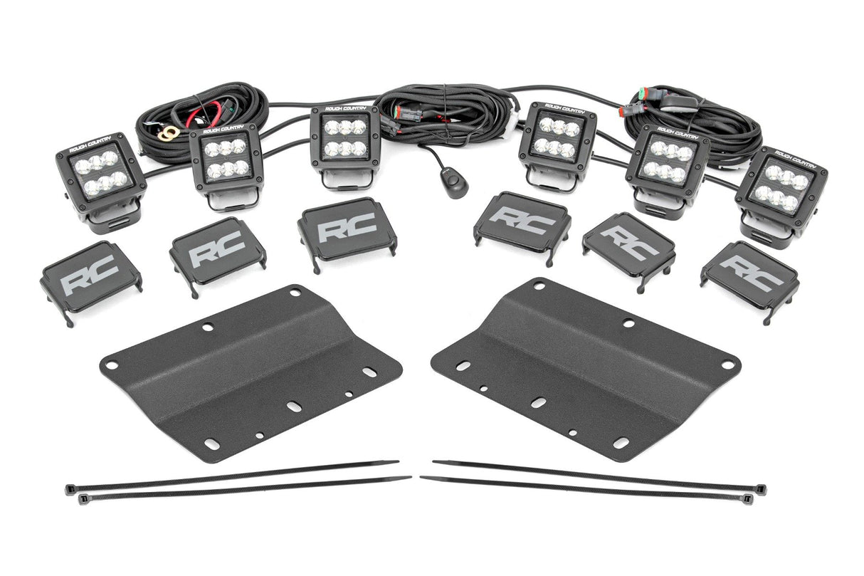 LED Light Kit | Fog Mount | Triple 2" Black Pair | Spot | Ford Bronco (21-25)