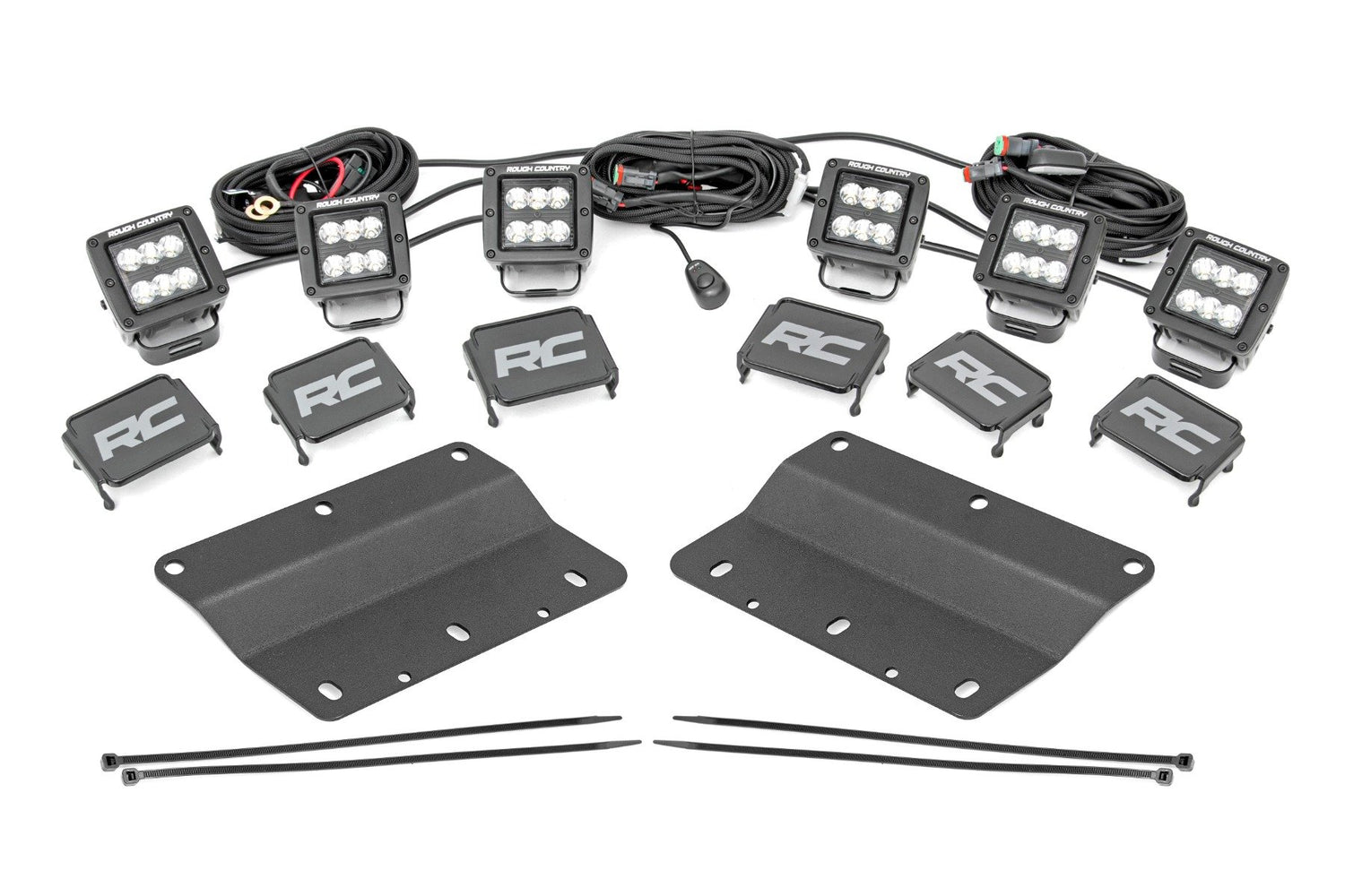 LED Light Kit | Fog Mount | Triple 2" Black Pair | Spot/Flood | Ford Bronco (21-25)