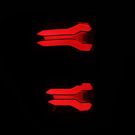 AlphaRex 2024-2025 Ford F-150 LUXX LED Taillights Blk-Red Activ Light/Seq Signal - Smoked Lens