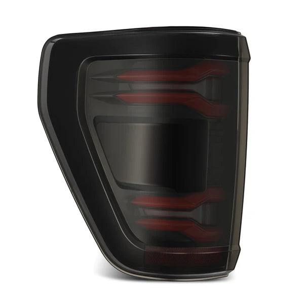 AlphaRex 2024-2025 Ford F-150 LUXX LED Taillights Blk-Red Activ Light/Seq Signal - Smoked Lens