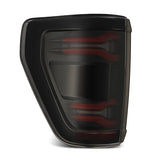 AlphaRex 2024-2025 Ford F-150 LUXX LED Taillights Blk-Red Activ Light/Seq Signal - Smoked Lens