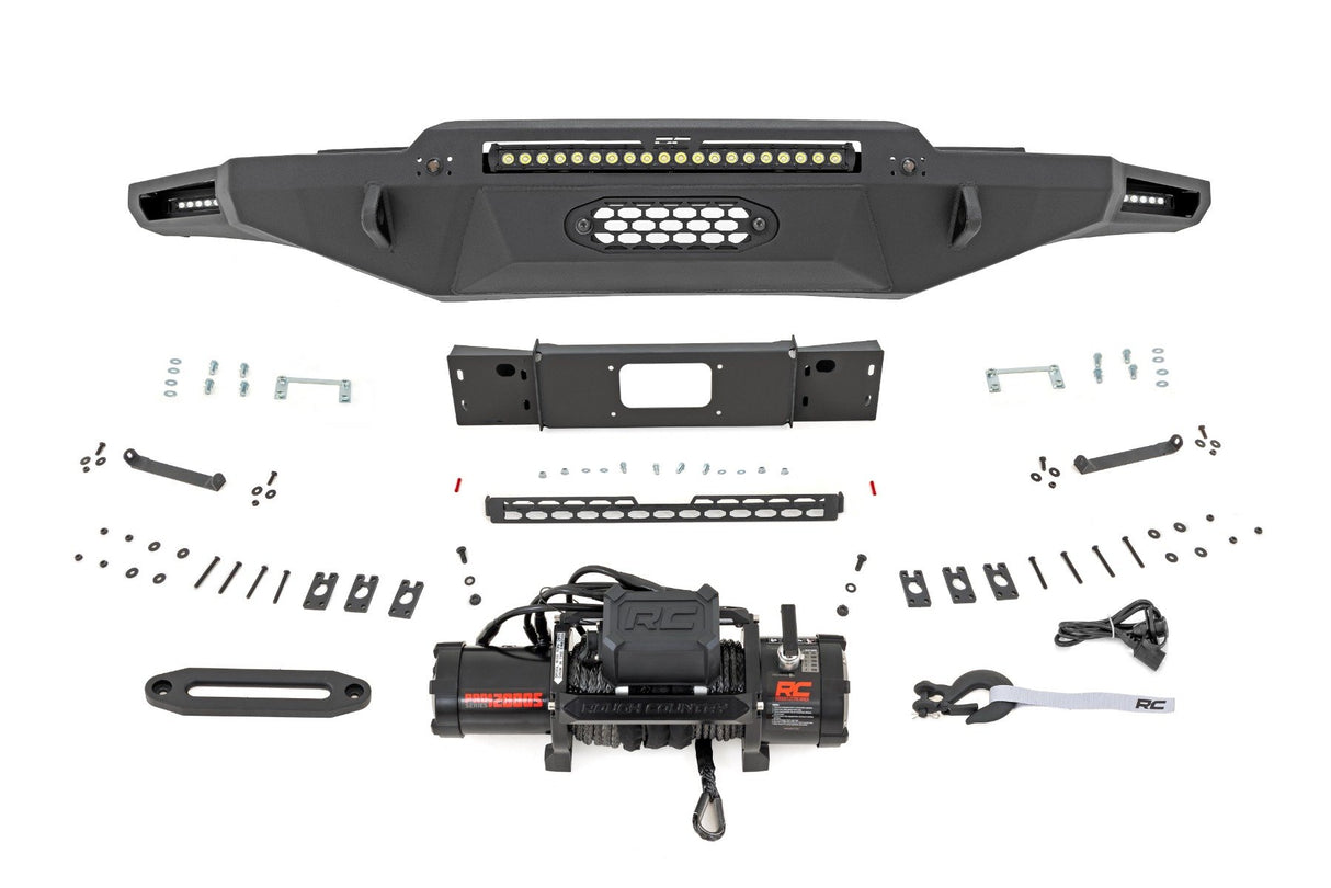 Hybrid Front Bumper | 12000S | Blk LED w/ White DRL | Toyota Tundra (22-26)