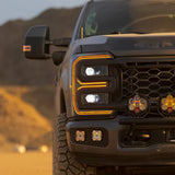 AlphaRex 2023-2026 Ford F-250 SD LUXX LED Proj Headlights Blk w/Activ Light/Seq Signal/Switchback