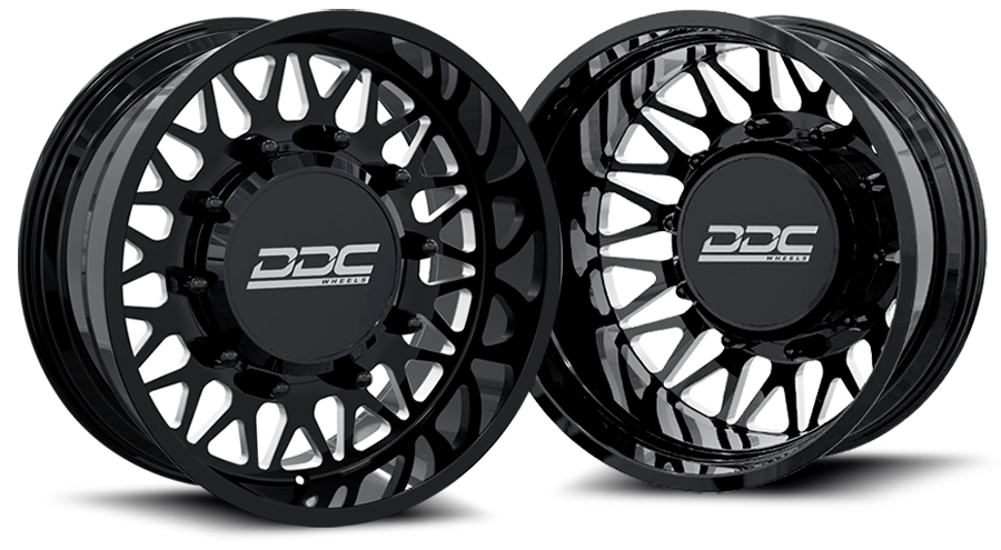 Dually Wheels The Mesh Forged 22x8.25 8x210 Black/Mill SS Fronts 11-25 Silverado/Sierra 3500 DDC Wheels