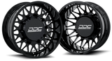 Dually Wheels The Mesh Forged 22x8.25 10x225 Black/Mill SS Fronts 05-10 Ford 15-25 F-450/F-550 Dodge Ram 08-25 4500/5500 DDC Wheels