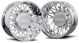 Dually Wheels The Mesh Forged | 22x8.25 | 8x200 | Black/Mill SS Fronts 19-25 Dodge Ram 3500 DDC Wheels