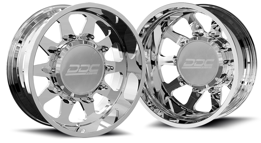 Dually Wheels The Ten Forged 22x8.25 8x210 Polished SS Fronts 11-25 Silverado/Sierra 3500 DDC Wheels