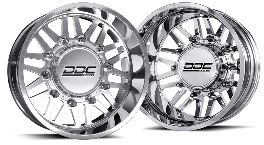 Dually Wheels Aftermath Polished 22x8.25 8x165 SS Fronts 94-18 Dodge Ram 3500 92-10 Silverado/Sierra 3500 87-97 Ford F-350 DDC Wheels