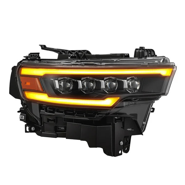 AlphaRex 2025-2026 Dodge Ram 1500 NOVA LED Proj Headlights- Black w/Activ Lit/ Seq Signal/Switchbk DRL