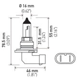 Hella Bulb 9006/HB4 12V 55W P22d T4 LONGLIFE