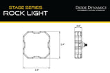 Diode Dynamics Stage Series SXS Rock Light Installer Kit - White Diffused M8 (8-pack)