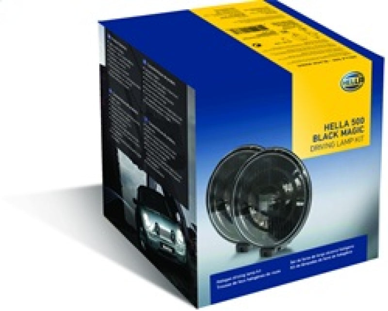 Hella 500 Series 12V Black Magic Halogen Driving Lamp Kit